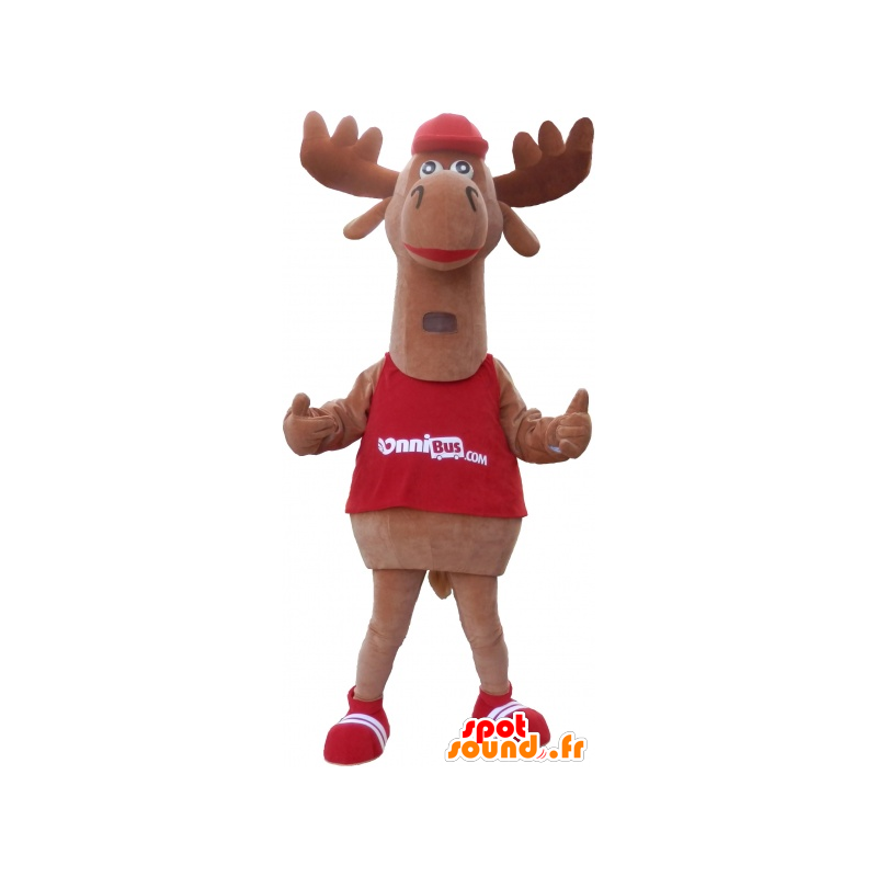 Mascotte d'élan, de caribou marron. Mascotte de renne - MASFR032745 - Animaux de la forêt