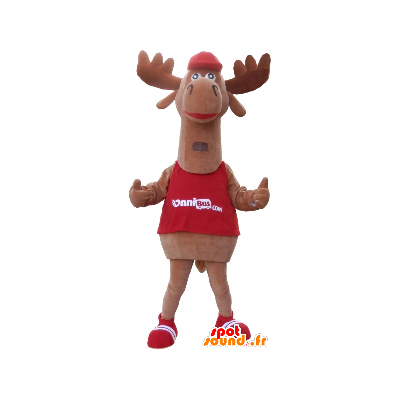 Moose mascot, brown caribou. Reindeer mascot - MASFR032745 - Animals of the forest