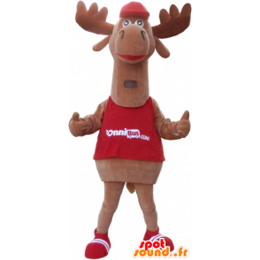 Moose mascot, brown caribou. Reindeer mascot - MASFR032745 - Animals of the forest