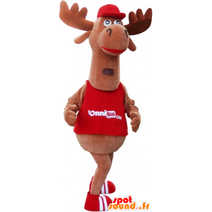 Momentum mascotte, bruin kariboe. Reindeer Mascot - MASFR032745 - Forest Animals