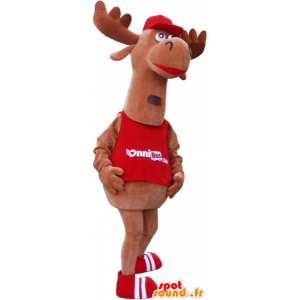 Momentum mascotte, bruin kariboe. Reindeer Mascot - MASFR032745 - Forest Animals