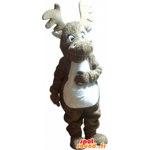 Brown moose mascot and realistic white - MASFR032747 - Animals of the forest