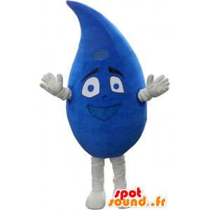 Gota mascote de água sorridente e azul gigante - MASFR032749 - Mascotes não classificados