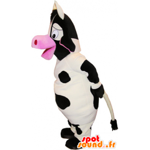 Mascot big white cow, black and pink - MASFR032751 - Mascot cow