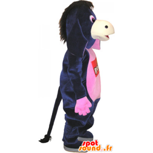 Mascotte d'âne noir et rose, très amusant - MASFR032753 - Animaux de la ferme