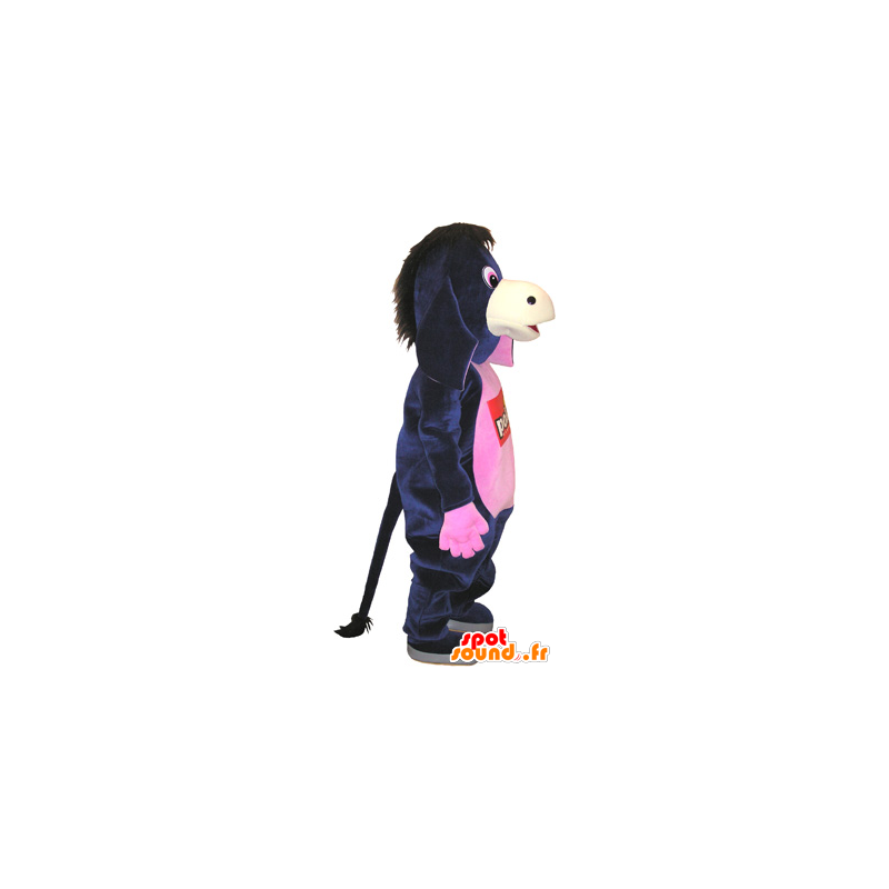 Mascot zwart en roze ezel, fun - MASFR032753 - vee
