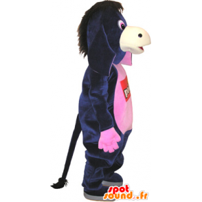 Mascot black and pink donkey, fun - MASFR032753 - Farm animals