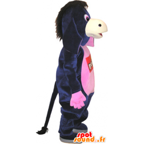 Mascotte d'âne noir et rose, très amusant - MASFR032753 - Animaux de la ferme