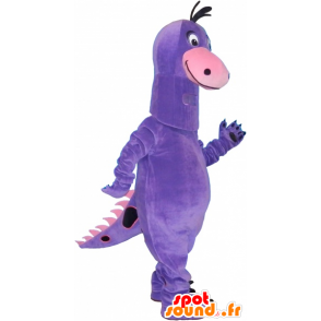 Mascotte de gros dinosaure violet très mignon - MASFR032754 - Mascottes Dinosaure
