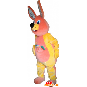 Rabbit mascot stuffed with speckled ears - MASFR032755 - Rabbit mascot