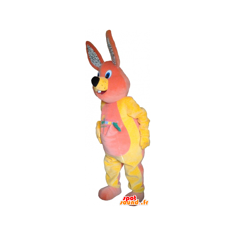 Rabbit mascot stuffed with speckled ears - MASFR032755 - Rabbit mascot