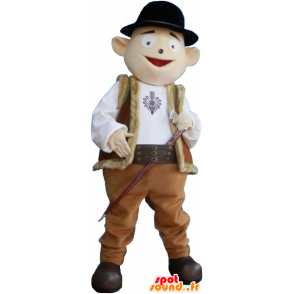 Snowman Mascot herder kleding met bowler - MASFR032756 - man Mascottes