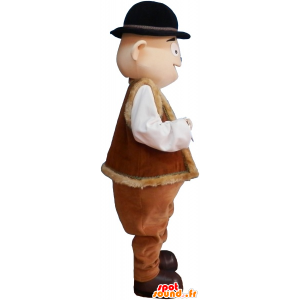 Mascotte de bonhomme en tenue de berger avec chapeau melon - MASFR032756 - Mascottes Homme