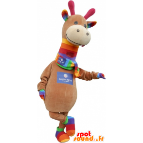 Brown dinosaur mascot and colorful very cute - MASFR032757 - Mascots dinosaur
