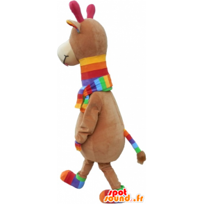 Mascotte de dinosaure marron et coloré très mignon - MASFR032757 - Mascottes Dinosaure