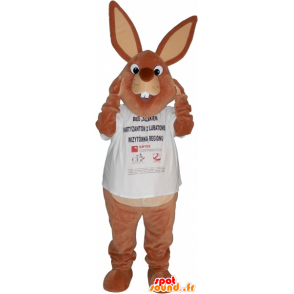 Big brown bunny mascot shirt - MASFR032758 - Rabbit mascot