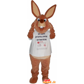 Velký hnědý zajíček maskot košile - MASFR032758 - maskot králíci