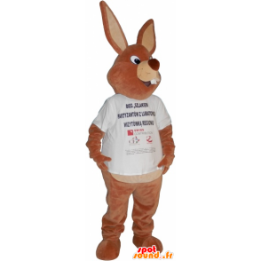 Big brown bunny mascot shirt - MASFR032758 - Rabbit mascot