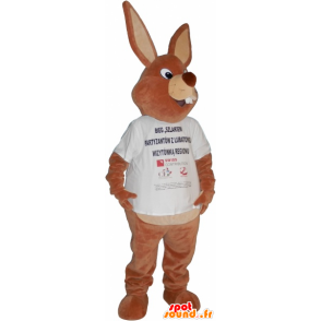 Velký hnědý zajíček maskot košile - MASFR032758 - maskot králíci