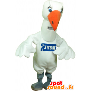 Grote witte vogel mascotte, witte meeuw - MASFR032760 - Mascot vogels