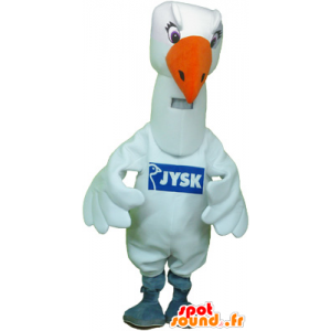 Duży biały ptak maskotka, biała mewa - MASFR032760 - ptaki Mascot