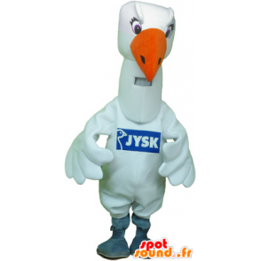 Stor hvit fugl maskot, hvit måke - MASFR032760 - Mascot fugler