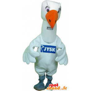 Velký bílý pták maskot, bílý racek - MASFR032760 - maskot ptáci