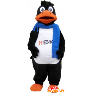 Black Duck Maskottchen, einen blauen Schal trägt - MASFR032762 - Enten-Maskottchen