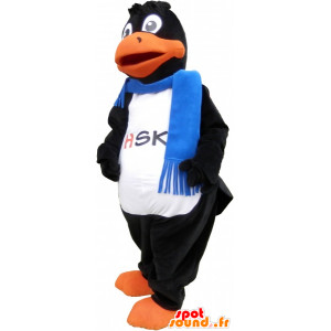 Black Duck Maskottchen, einen blauen Schal trägt - MASFR032762 - Enten-Maskottchen