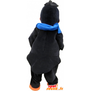 Mascote Black Duck, vestindo um lenço azul - MASFR032762 - patos mascote