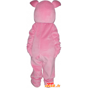 Mascotte de cochon rose avec une carotte orange - MASFR032763 - Mascottes Cochon