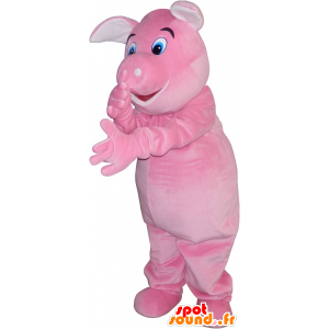 Mascota del cerdo de color rosa con una zanahoria anaranjada - MASFR032763 - Las mascotas del cerdo