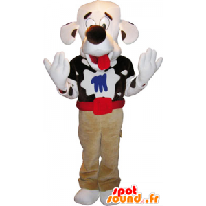 Bevlekte hond mascotte met een groot hoofd - MASFR032764 - Dog Mascottes