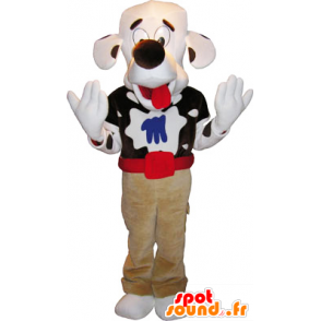 Spotted dog mascot with a big head - MASFR032764 - Dog mascots