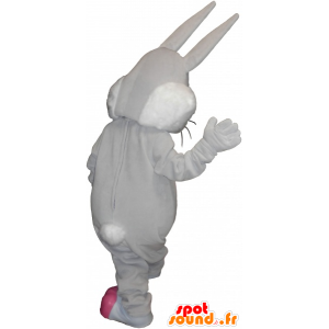 Gris de la mascota y el conejo rosa con orejas grandes - MASFR032765 - Mascota de conejo