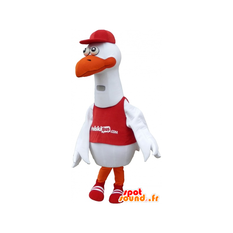 Mascotte witte vogel meeuw in sportkleding - MASFR032767 - sporten mascotte