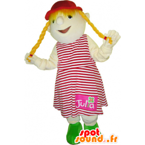 Mascot of little blonde girl. Mascot child - MASFR032768 - Mascots child