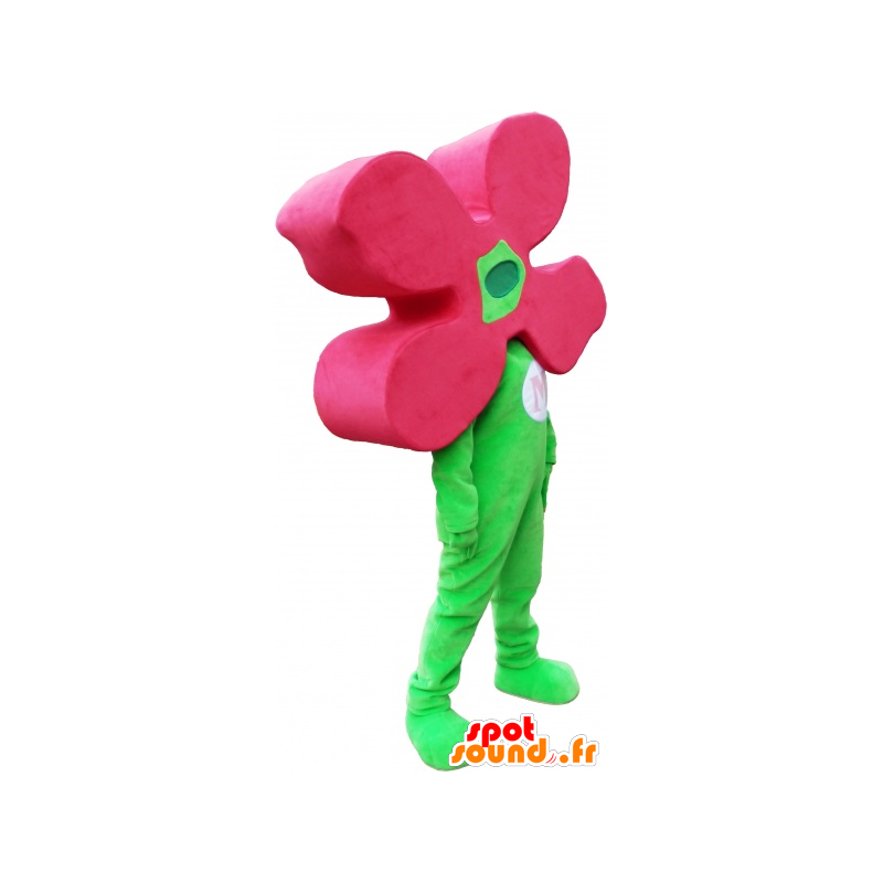 Grön snögubbelmaskot med en blomma som huvud - Spotsound maskot