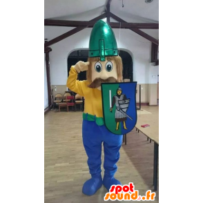 Mascotte van Viking snor met een koptelefoon en een schild - MASFR032774 - Mascottes en geiten Geiten