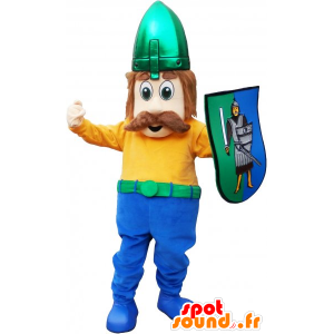 Mascotte de Viking moustachu avec un casque et un bouclier - MASFR032774 - Mascottes Boucs et Chèvres