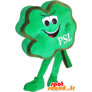 Mascot trevo de quatro folhas verdes, brincalhão - MASFR032775 - plantas mascotes