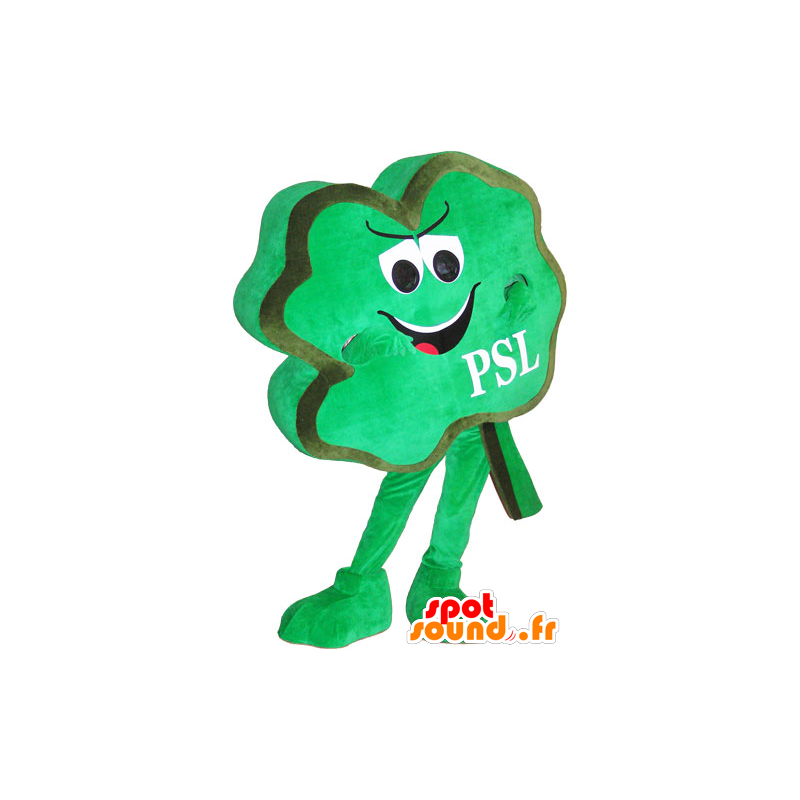 Clover mascot four green leaves, playful - MASFR032775 - Mascots of plants