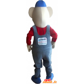 Sněhulák maskot, velmi úsměvem s kombinézou - MASFR032776 - Man Maskoti