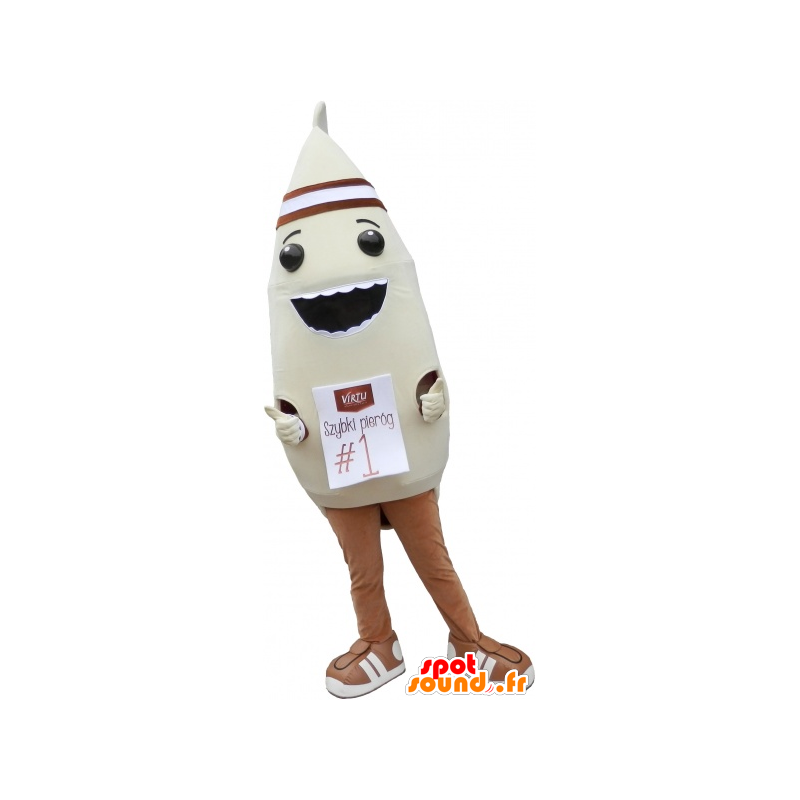 Höyry ravioli maskotti, beigen ja ruskean - MASFR032777 - Mascottes Fast-Food