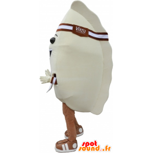 A vapore i ravioli mascotte, beige e marrone - MASFR032777 - Mascotte di fast food