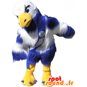 Avvoltoio mascotte blu, giallo e bianco gigante - MASFR032778 - Mascotte degli uccelli