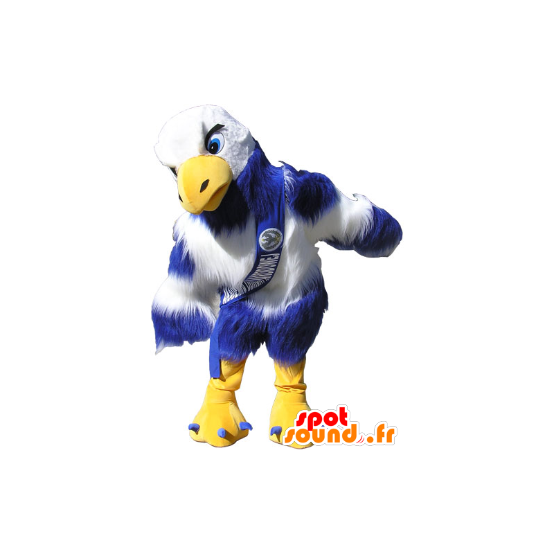 Vulture mascot blue, yellow and white giant - MASFR032778 - Mascot of birds