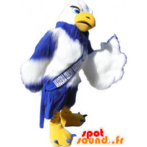 Avvoltoio mascotte blu, giallo e bianco gigante - MASFR032778 - Mascotte degli uccelli