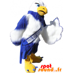 Mascotte de vautour bleu, jaune et blanc, géant - MASFR032778 - Mascotte d'oiseaux