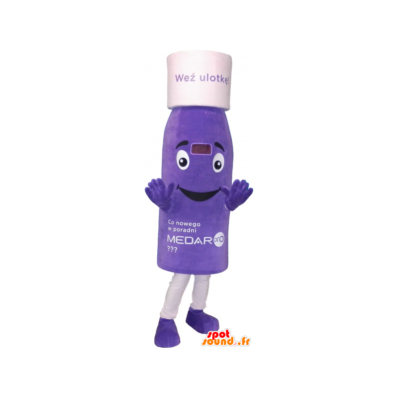 Mascotte de flacon violet. Mascotte de lotion - MASFR032779 - Mascottes d'objets